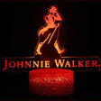 Illuminated Johnnie Walker Whiskey 3D Lamp in Dark Setting