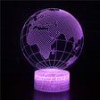 Iluminated World Globe 3D Lamp in Dark Setting