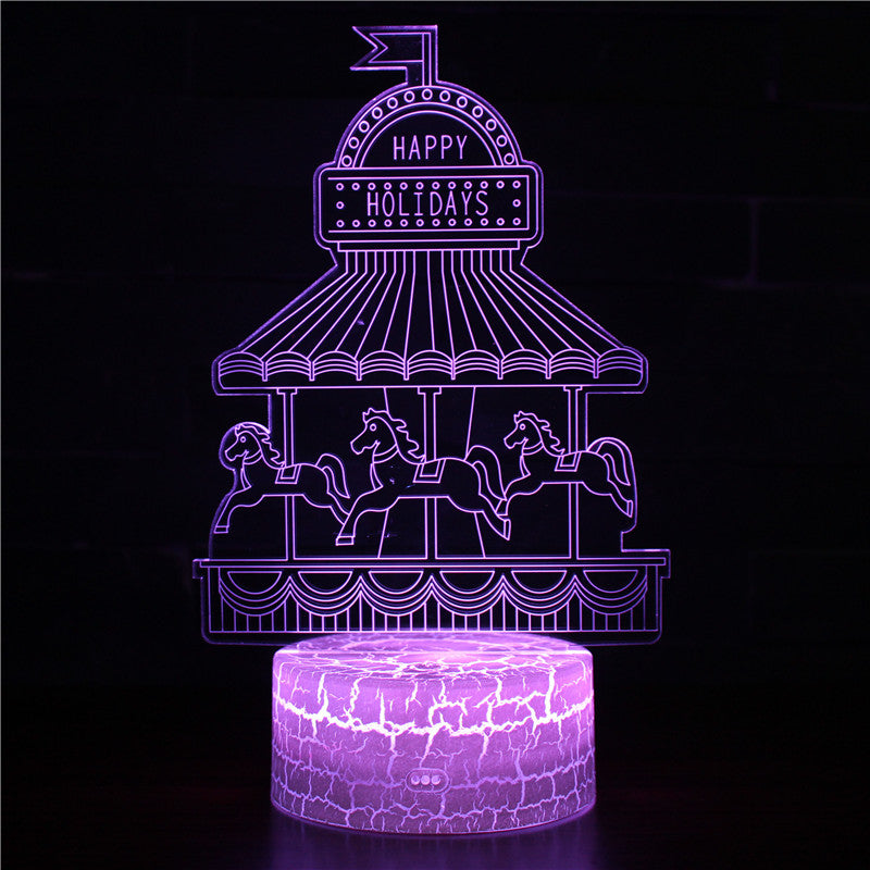 3D Lamp - Happy Holidays Carousel
