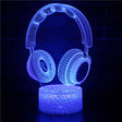 Illuminated Over-Ear Headphones 3D Lamp in Dark Setting