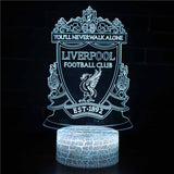 Illuminated Football Liverpool 3D Lamp in Dark Setting