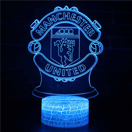 Illuminated Football - Manchester United’s 3D Lamp in Dark Setting