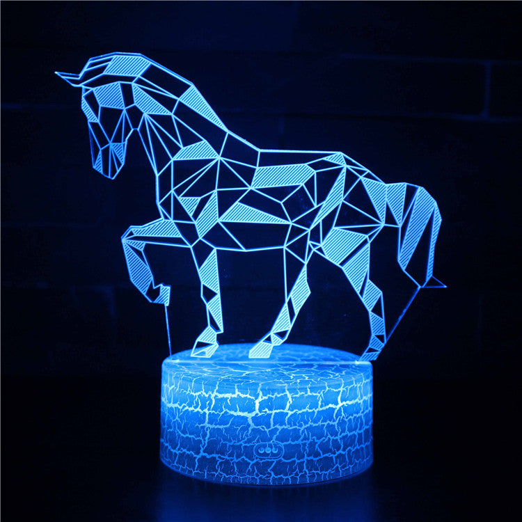 3D Lamp - Horse Mosaic