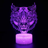 3D Lamp - Patterned Wolf Growl