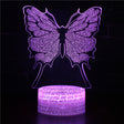 Iluminated Butterfly 3D Lamp in Dark Setting