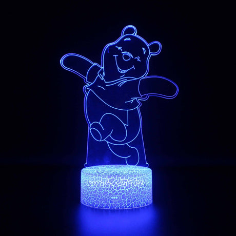 Illuminated Winnie the Pooh 3D Lamp in Dark Setting
