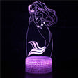 Illuminated The Little Mermaid Ariel 3D Lamp in Dark Setting