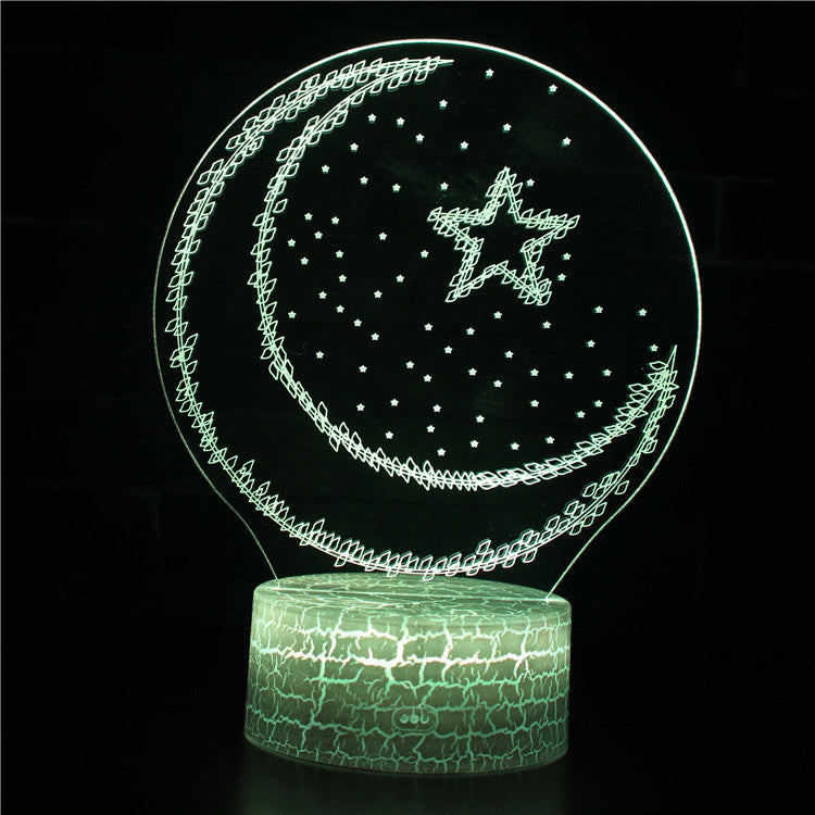  Crescent Moon And Star 3D Lamp Acrylic