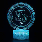 Iluminated Zodiac Sign Capricorn 3D Lamp in Dark Setting