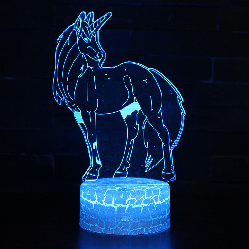 3D Lamp - Unicorn Turning Head