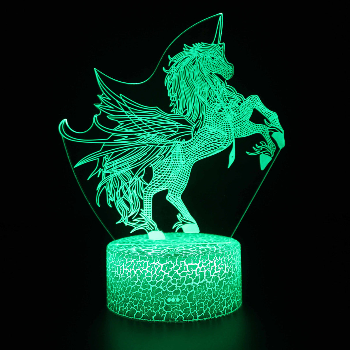 3D Lamp - Pegasus Rearing Abstract Wings And Lines