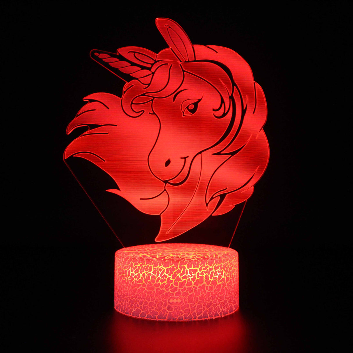 Cartoon Unicorn Head 3D Lamp Acrylic