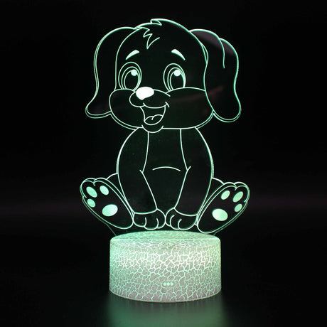 Cute Cartoon Puppy 3D Lamp Acrylic