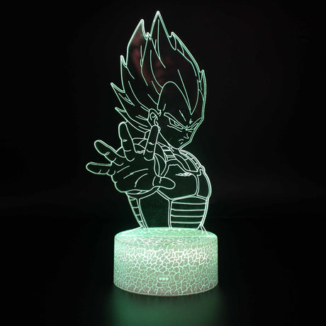 Illuminated Dragon Ball Z Vegeta SSJ2 Torso Hand Out 3D Lamp in Dark Setting