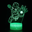 Illuminated Marvel Iron Man Flying 3D Lamp in Dark Setting
