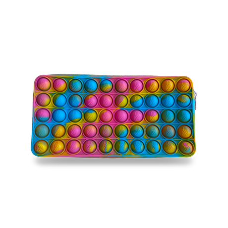 Fun Pop It Pencil Case Fidget Game for Stress Relief pink and blue