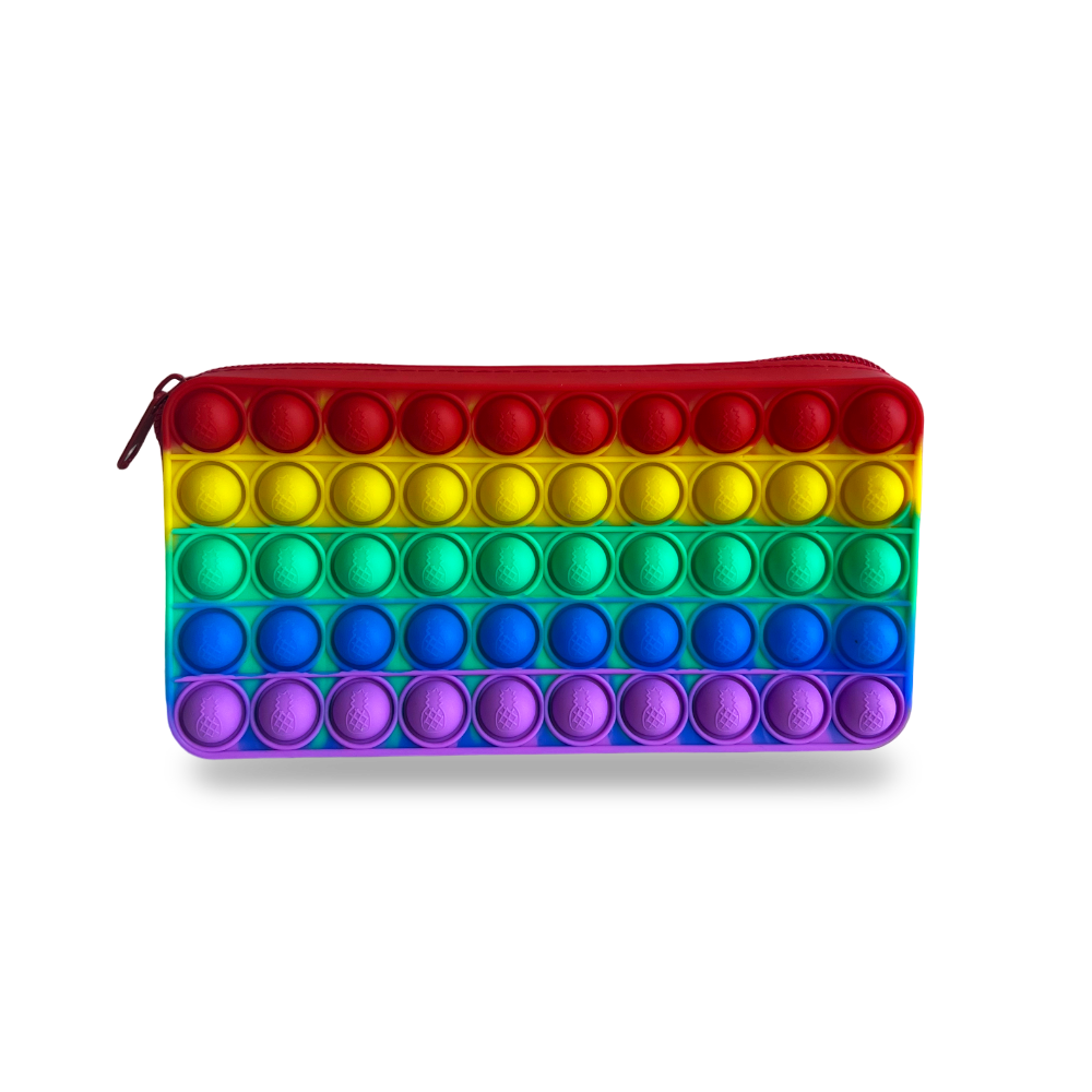 Fun Pop It Pencil Case Fidget Game for Stress Relief  raibow