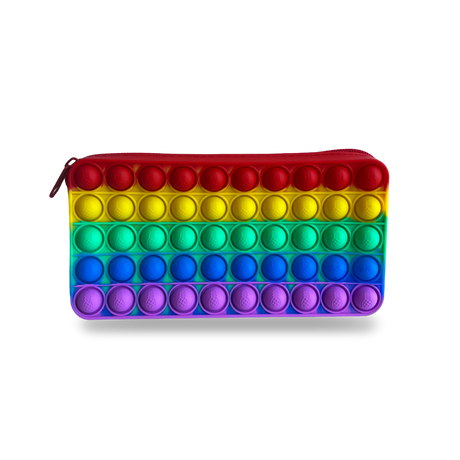 Fun Pop It Pencil Case Fidget Game for Stress Relief  raibow