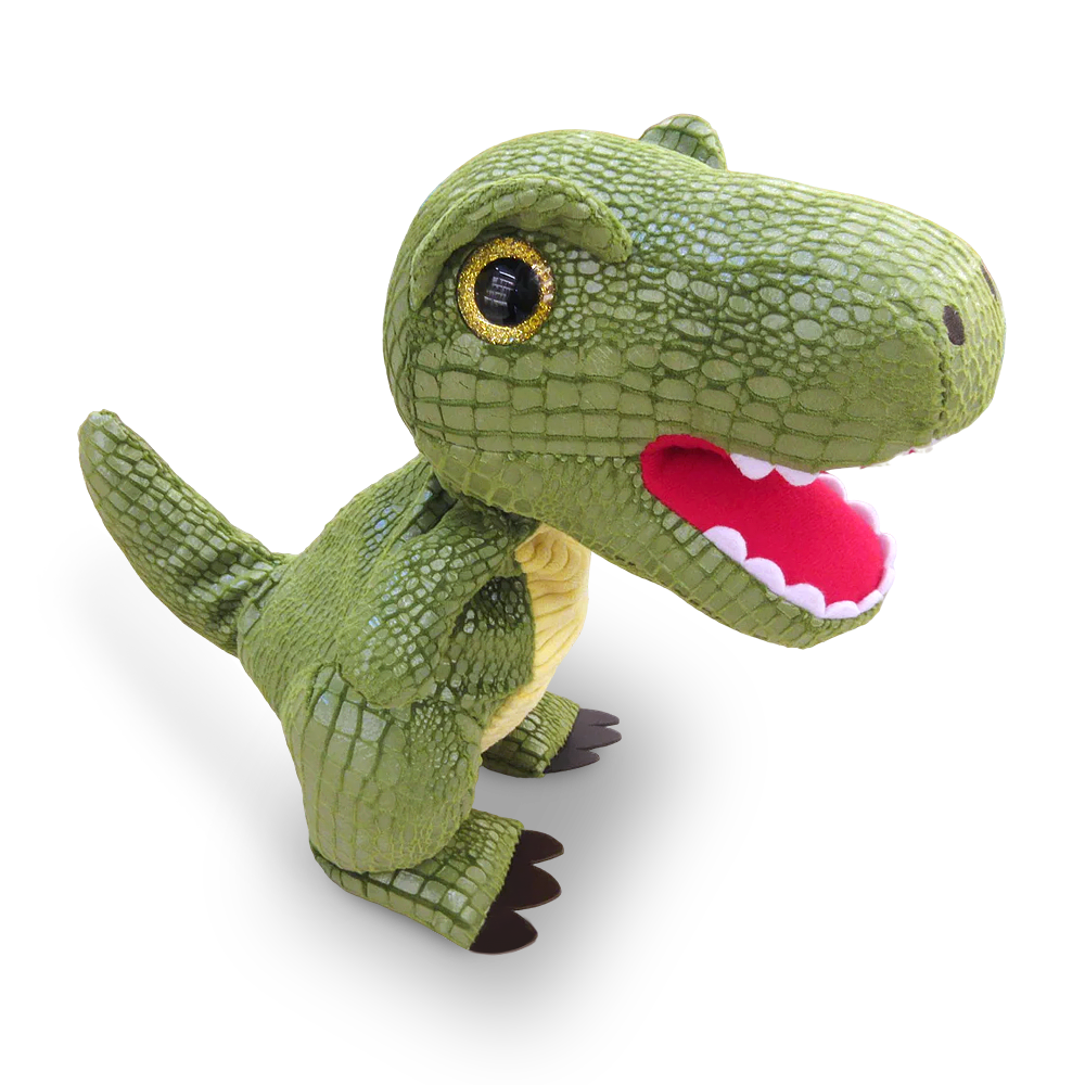Side view of Crazy Dancing Dino toy, highlighting its dynamic pose and detailed scales.
