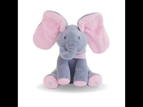 Peekaboo Elephant Pink plush toy with floppy ears and cute bandana video