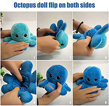 Octoplush - Reversible Plush Octopus - Pink and Light Blue
